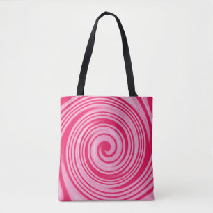 Rotes und rosa wirbelndes Muster Tasche