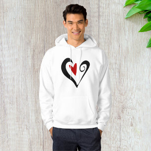 Rotes und schwarzes abstraktes Herz moderne Romant Hoodie