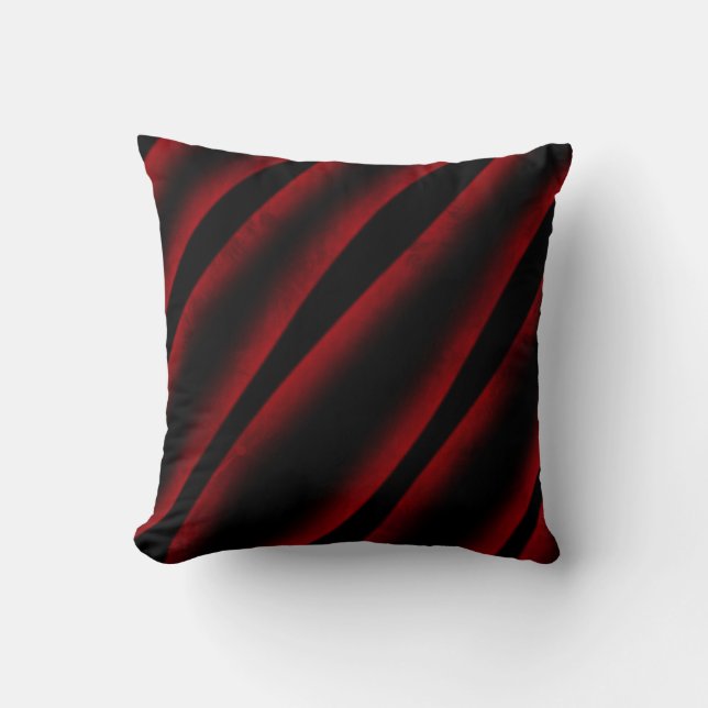 Rotes und schwarzes abstraktes Throwkissen Kissen (Vorderseite)