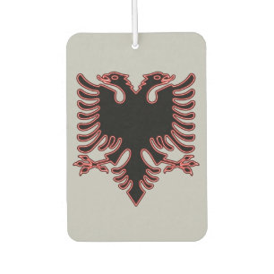 Rotes und schwarzes albanisches Wappen Car Magnet Autolufterfrischer