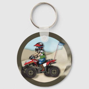 Rotes und schwarzes ATV Kind Schlüsselanhänger