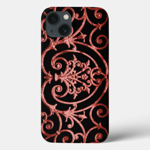 Rotes und schwarzes Bildlaufmuster Case-Mate iPhon iPhone Hülle
