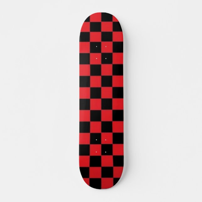 Rotes und schwarzes Checkerd Skateboard (Vorne)
