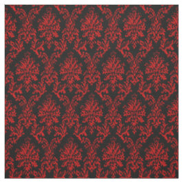 Rotes und schwarzes Damast-Druck-Gewebe Stoff