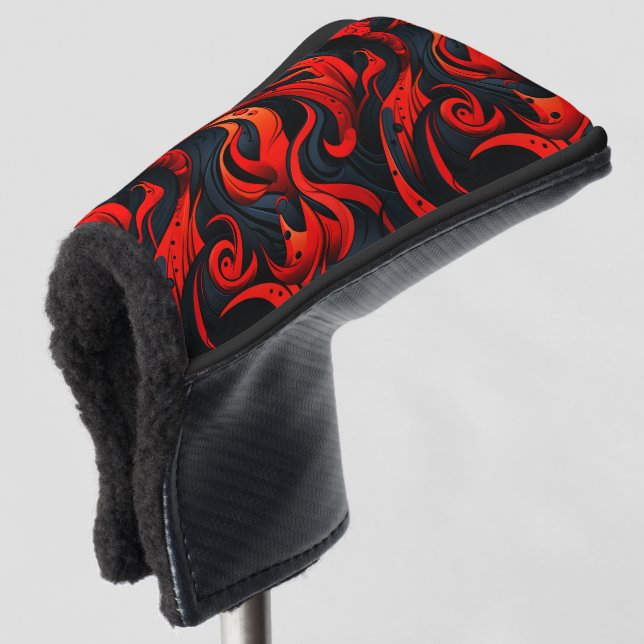Rotes und Schwarzes Design Golf Headcover (3/4 Vorderseite)