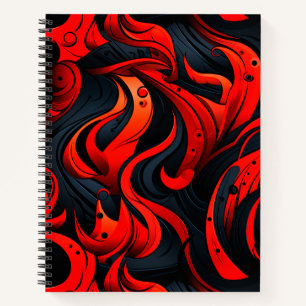 Rotes und Schwarzes Design Notizbuch