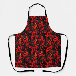 Rotes und Schwarzes Design Schürze