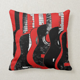 Rotes und schwarzes Gitarren-Kissen Kissen