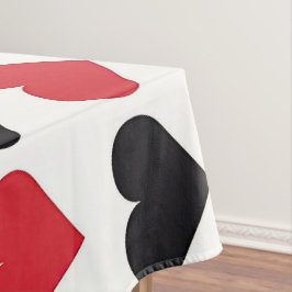 Rotes und schwarzes Herzmuster Tischdecke