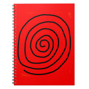 Rotes und schwarzes hypnotisierendes Radheft Notizblock