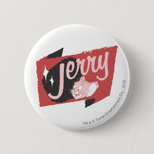 Rotes und schwarzes Logo Jerry Button