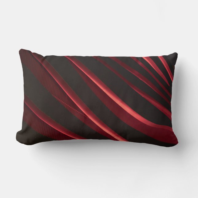 Rotes und schwarzes Logo Lendenkissen (Vorderseite)