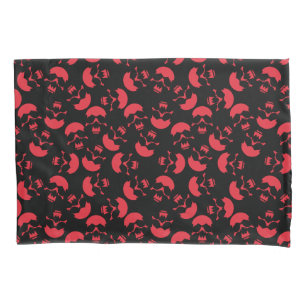 Rotes und Schwarzes mehrfaches Motiv Schädelmust Kissenbezug