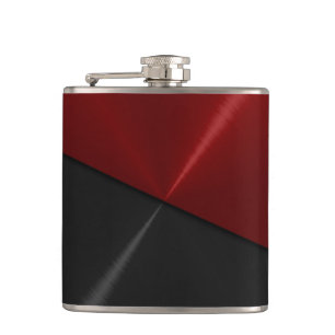 Rotes und schwarzes Metall Flachmann