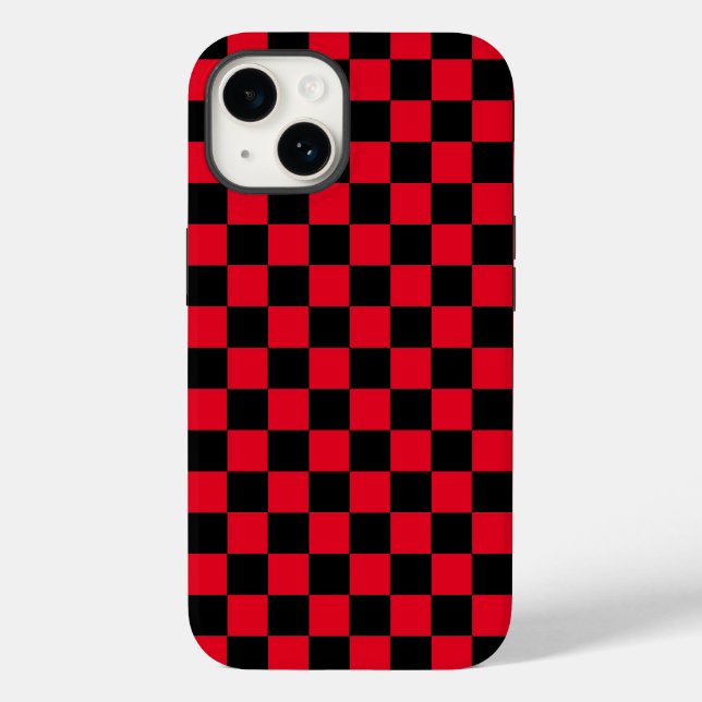 Rotes und schwarzes Muster Case-Mate iPhone 14 Hülle (Rückseite)