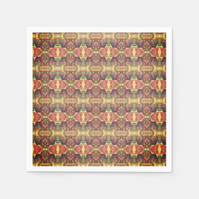 Rotes und schwarzes Muster Serviette (Vorderseite)