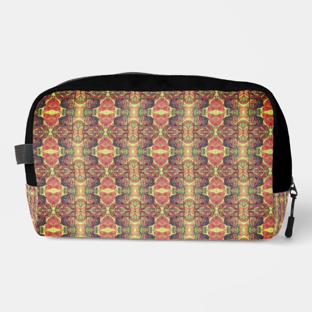 Rotes und schwarzes Muster Waschbeutel (Vorderseite)