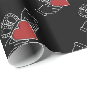 Rotes und schwarzes Pattern-Papier Geschenkpapier