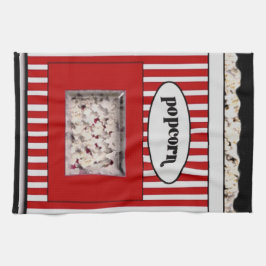 Rotes und schwarzes Popcorn-Geschirrtuch Geschirrtuch