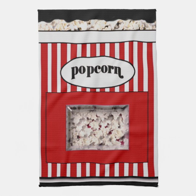 Rotes und schwarzes Popcorn-Geschirrtuch Geschirrtuch (Vertikal)