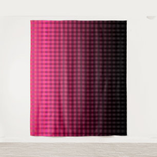Rotes und schwarzes Prüfmuster Wandteppich