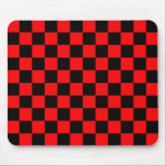 Rotes und schwarzes Schachbrett-Muster Mousepad<br><div class="desc">Eine rote und schwarze Schachbrettmuster-Mausunterlage.</div>