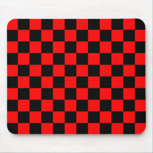 Rotes und schwarzes Schachbrett-Muster Mousepad