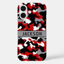 Rotes und schwarzes Tarnmuster personalisiert