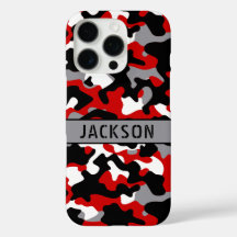 Rotes und schwarzes Tarnmuster personalisiert