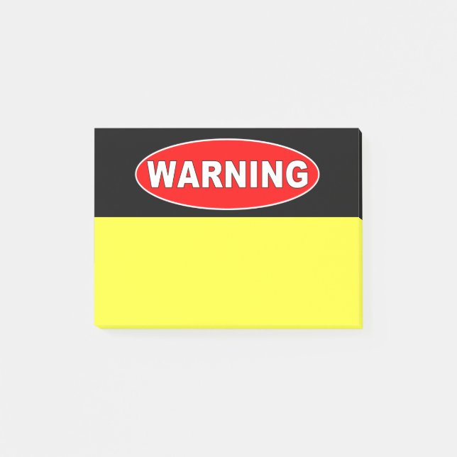 Rotes und schwarzes Warnzeichen Post-it Klebezettel (Vorderseite)