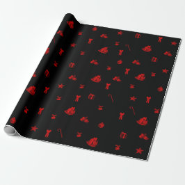 Rotes und schwarzes Weihnachten - Weihnachten Geschenkpapier
