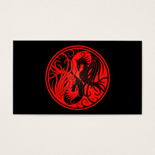 Rotes und schwarzes Yin Yang Phoenix