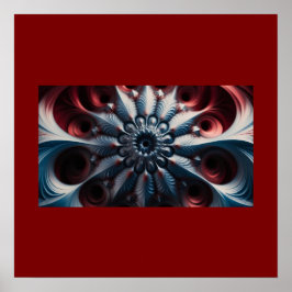 Rotes und Silberes Juliabrot-Fraktal Poster