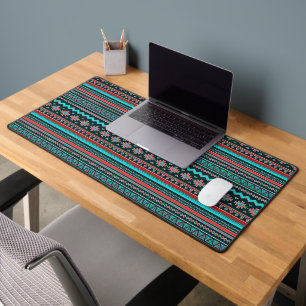 Rotes und türkises Stammesdesign Schreibtischunterlage