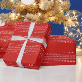 Rotes und weißes afrikanisches Muster-Wrap-Papier Geschenkpapier