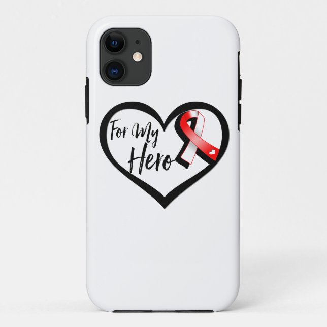 Rotes und weißes Band für meinen Held Case-Mate iPhone Hülle (Rückseite)