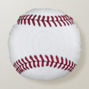 Rotes und weißes Baseballkissen Rundes Kissen
