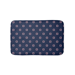 Rotes und weißes Bojen-Muster Badematte