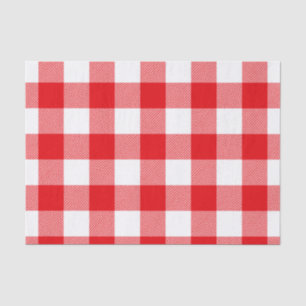 Rotes und weißes Büffel-Karo-Muster Seidenpapier