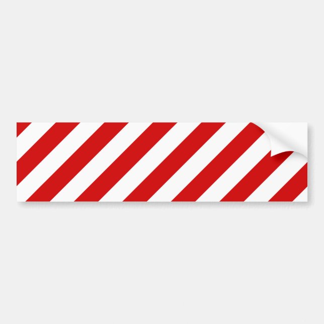 Rotes und weißes diagonales Streifen-Muster Autoaufkleber (Vorne)