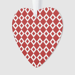Rotes und weißes Diamantmuster Ornament