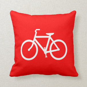 Rotes und weißes Fahrrad Kissen
