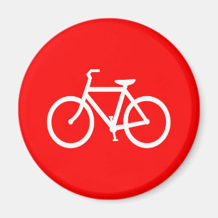 Rotes und weißes Fahrrad Magnet