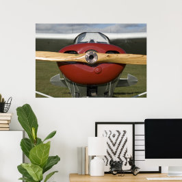 Rotes und Weißes Flugzeug Poster