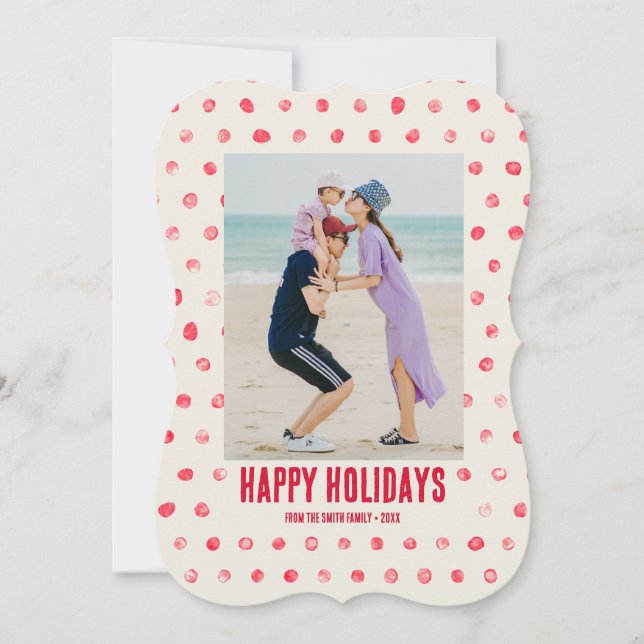 Rotes und Weißes Foto Polka Dots Custom (Vorderseite)