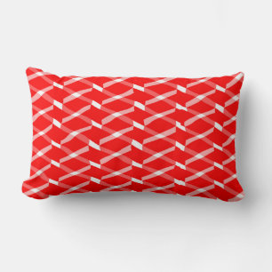 Rotes und weißes geometrisches Muster Lendenkissen