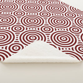 Rotes und weißes, geschachteltes Kreislaufmuster Sherpadecke