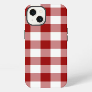 Rotes und weißes Gingham-Muster-Batteriegehäuse iPhone Hülle