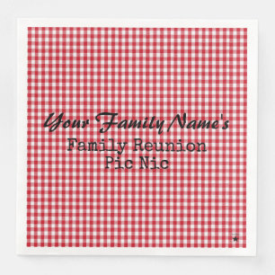 Rotes und Weißes Gingham Papier Napkins- HAMbyWG-P Serviette