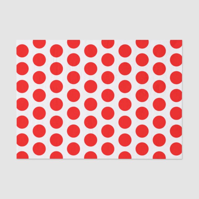 Rotes und weißes großes Tupfen-Seidenpapier Seidenpapier (Vorderseite)